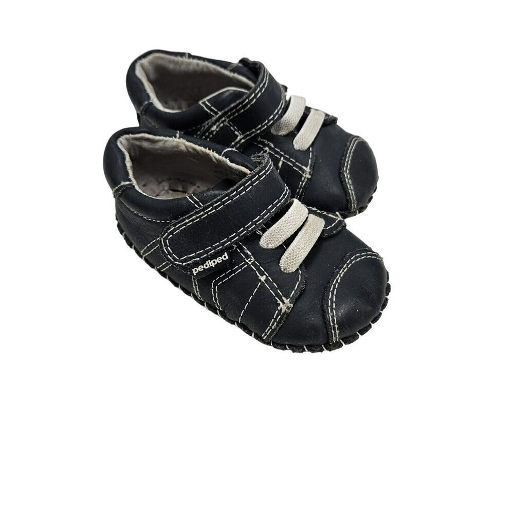 Pediped Barefoot Shoes Infant Baby Soft Sole Size 6-12 Navy Blue